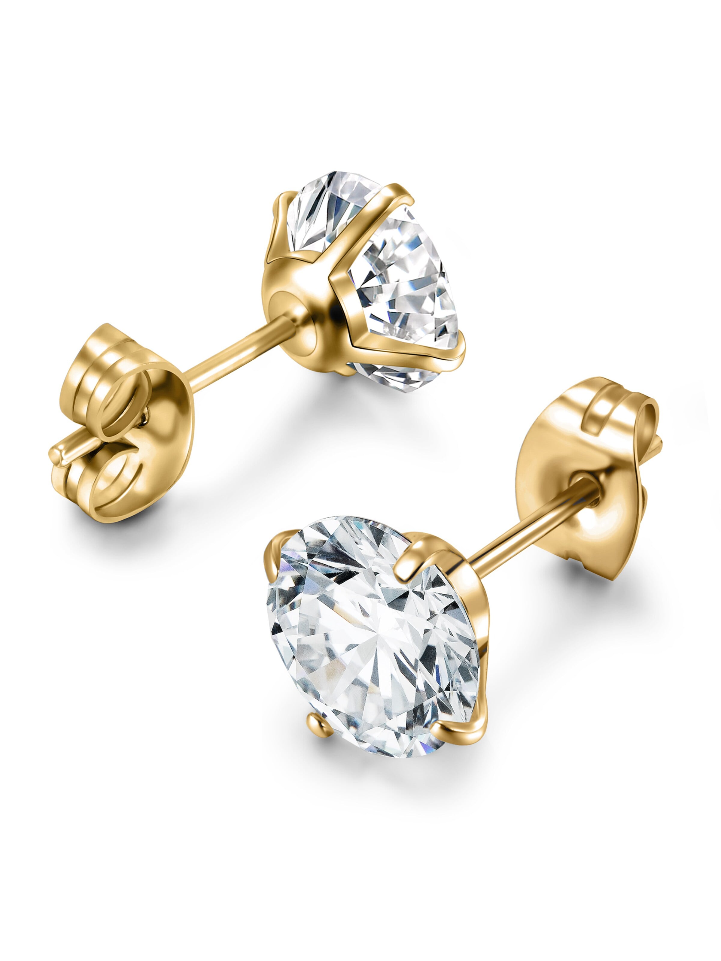 Boucles d'oreilles 'White' day berlin en or : devant