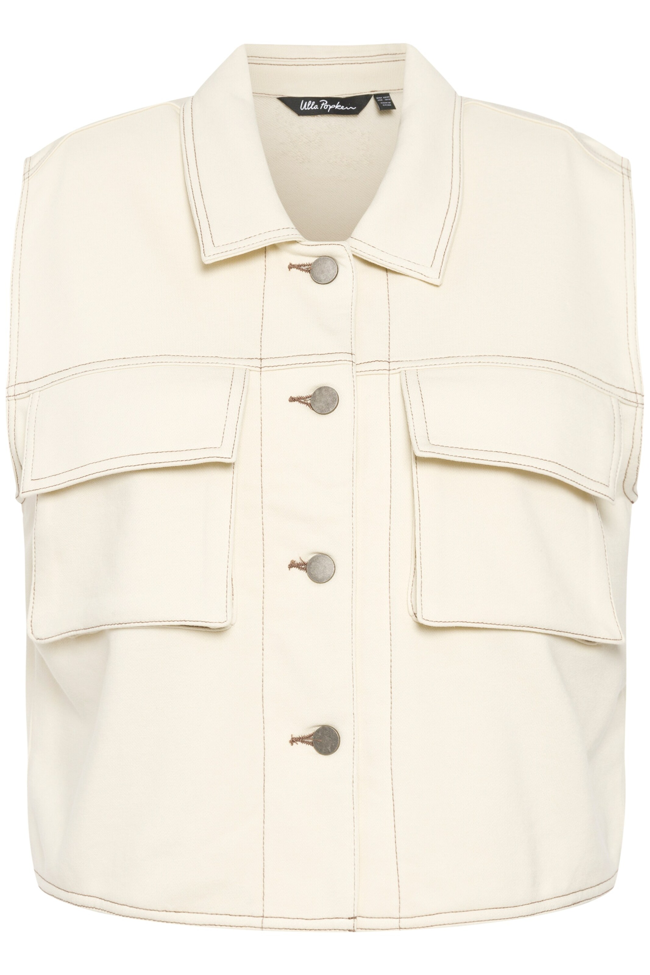 Ulla Popken Bodywarmer in Beige: voorkant