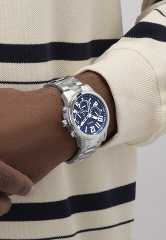 GUESS Analogt ur 'Parker' i sølv