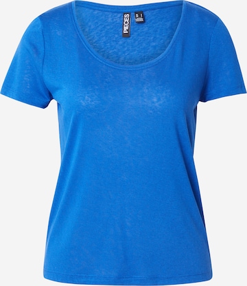 Tricou de la PIECES pe albastru: față