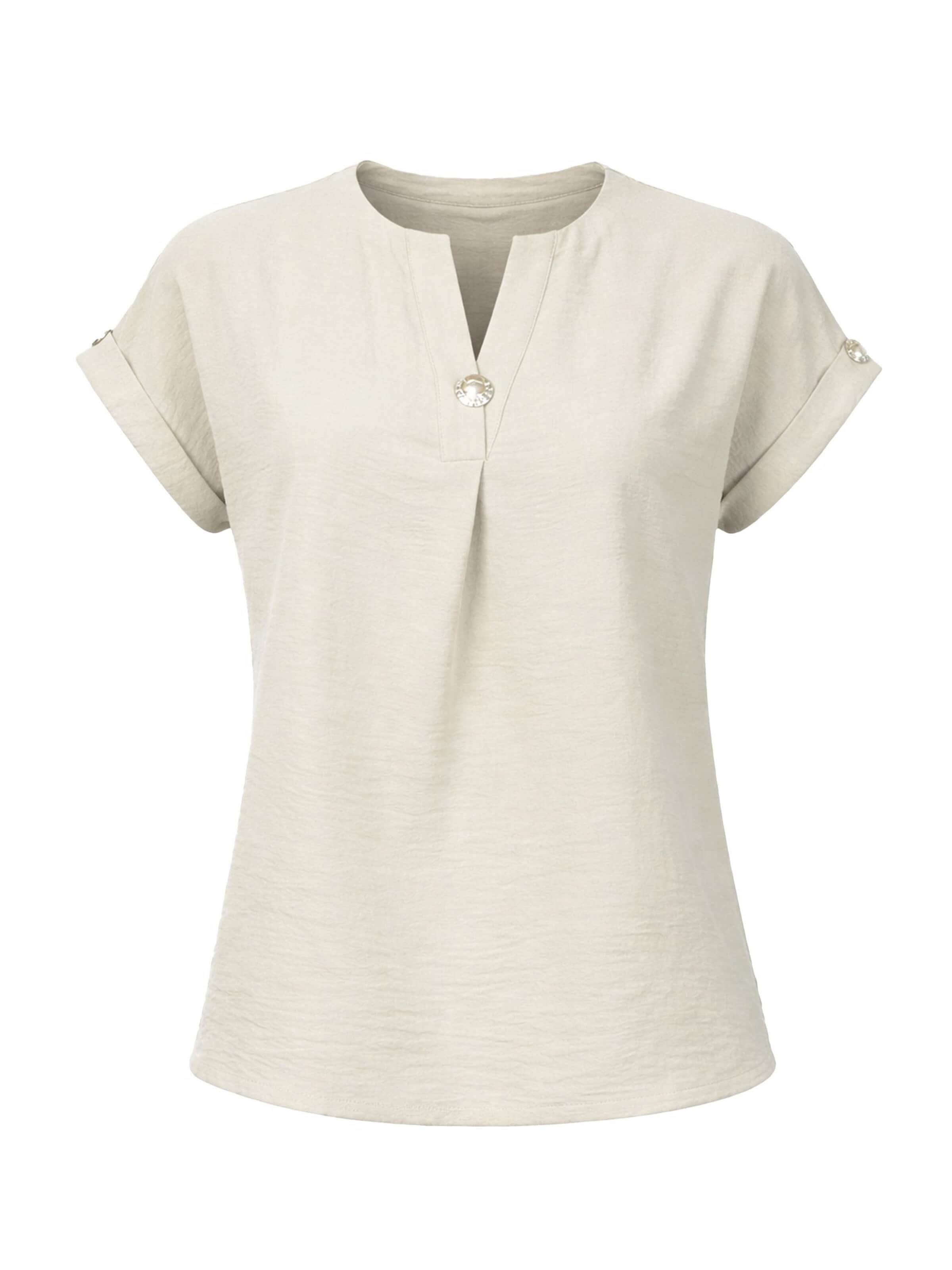 REGINA FASHION Bluse 'Blouse with button' i beige: forside
