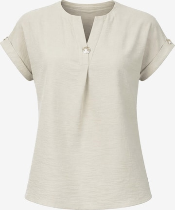 REGINA FASHION Bluza 'Blouse with button' | bež barva: sprednja stran