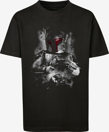 T-Shirt 'Star Wars Boba Fett Distressed' F4NT4STIC en noir : devant