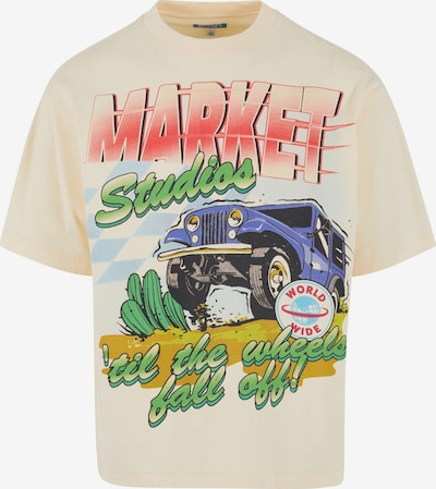 MARKET Koszulka 'Wheels Off' w rozmiarze L w kolorze kremowy / niebieski / zielony / jasnoczerwonym, Podgląd produktu