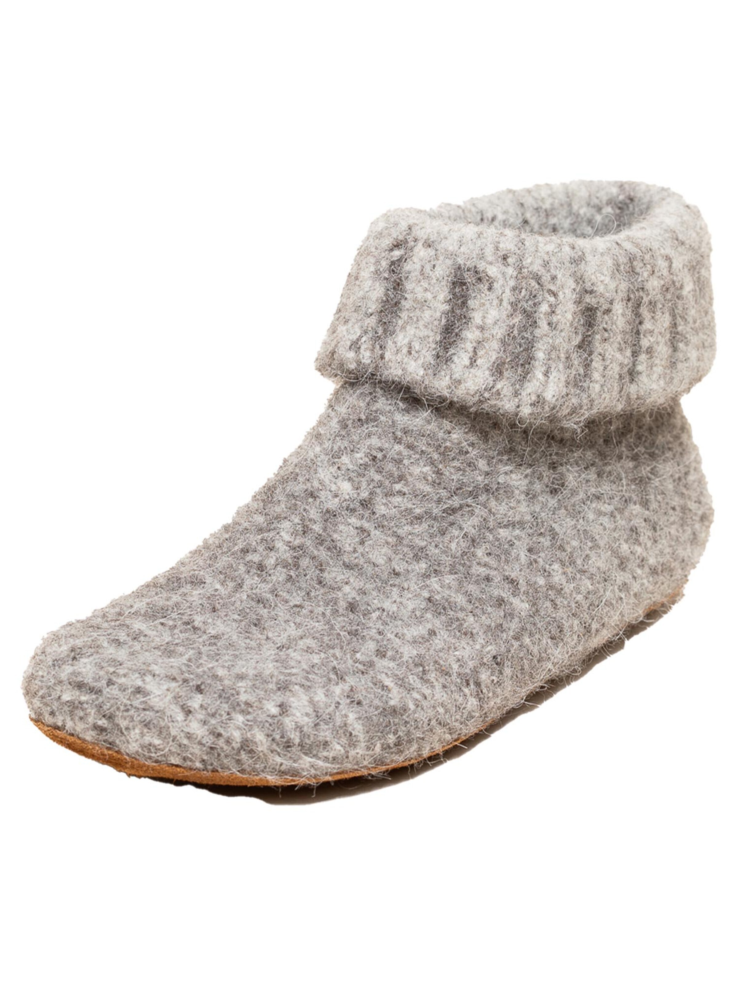 Gottstein Slipper 'Knit Boot Alpaka' in Grey
