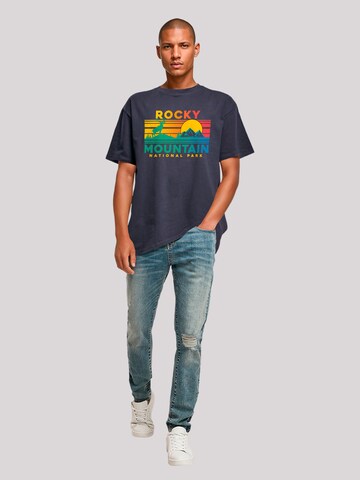 T-Shirt 'US National Parks Rocky Mountain Sunset' F4NT4STIC en bleu