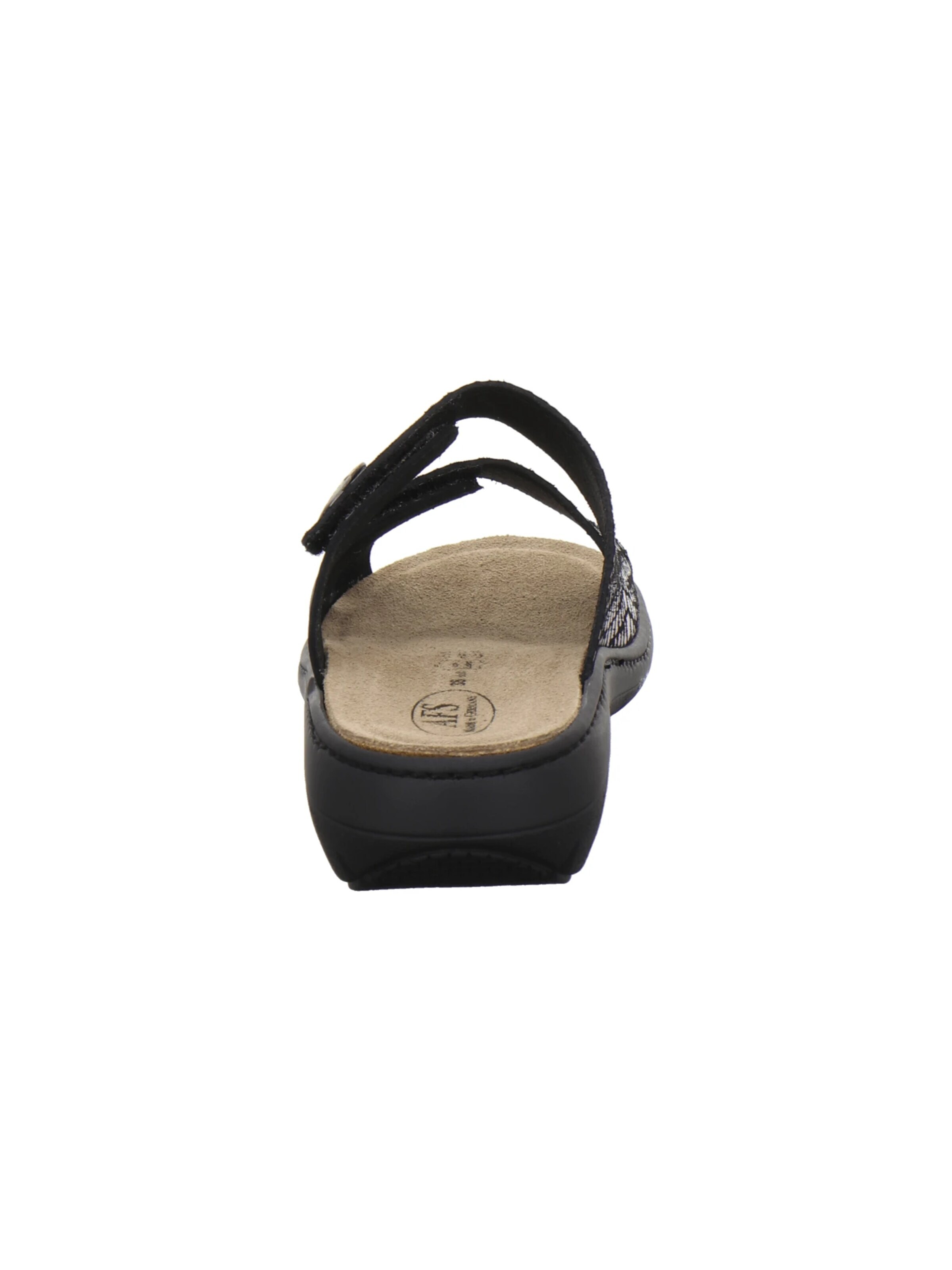 AFS-Schuhe - Zapatos abiertos 'Pantoletten Damen Wechselfußbett schwarz-crocco' en negro