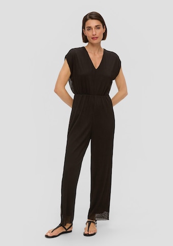 s.Oliver Jumpsuit in Zwart: voorkant