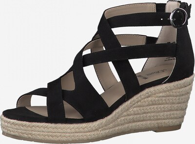 s.Oliver Sandalen met riem in de kleur Beige / Zwart, Productweergave