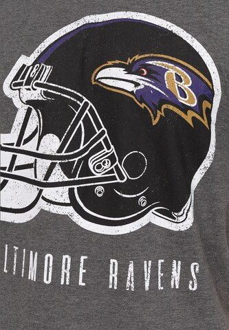 Recovered Shirt 'NFL Ravens Helmet Dark Core' in Grey