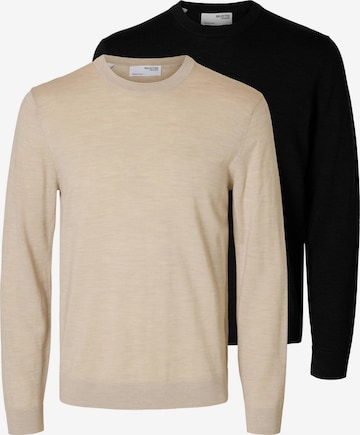 SELECTED Sweater 'Tray' in Beige: front