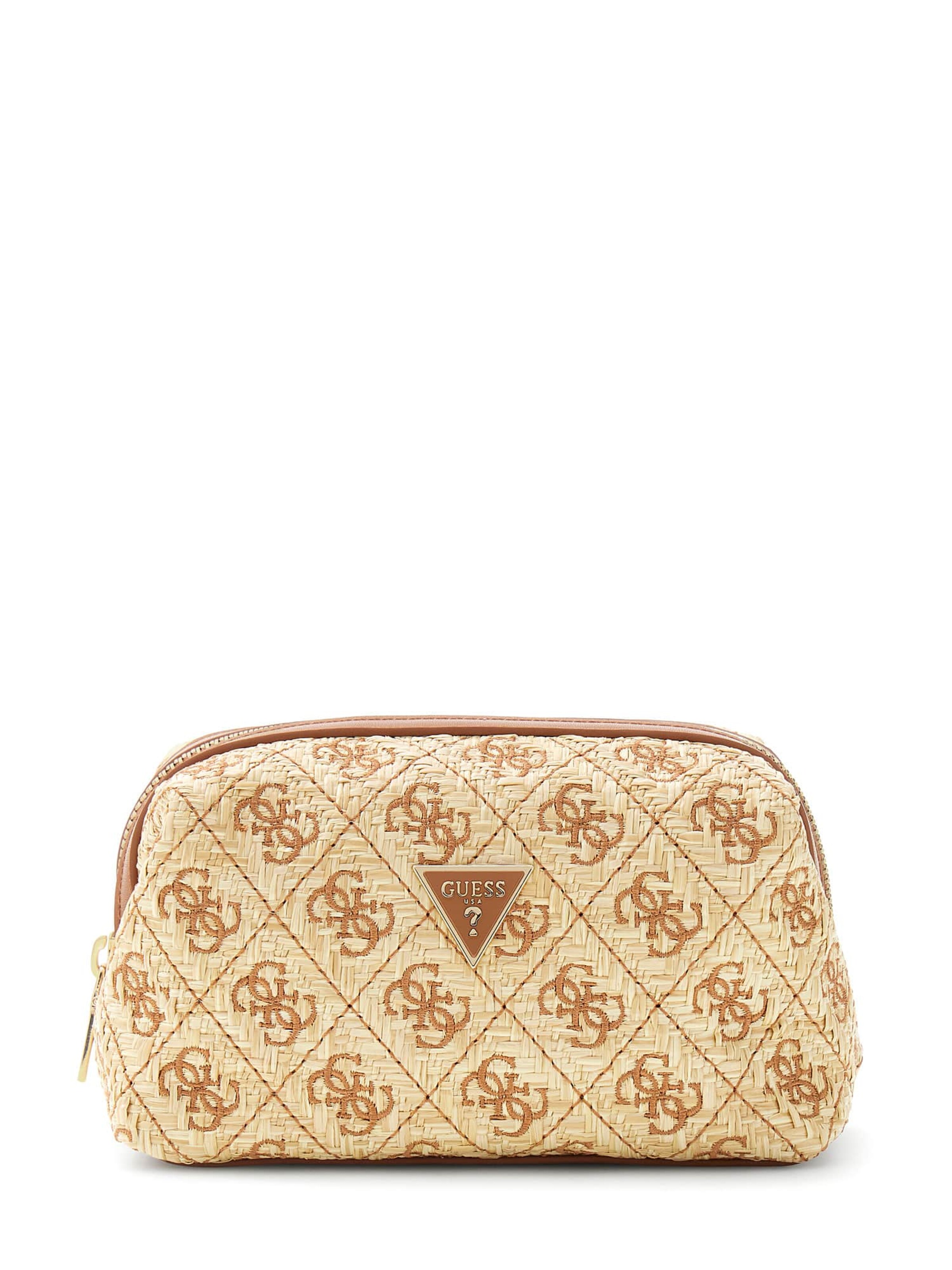 GUESS Toiletry Bag 'Kirsten' in Brown: front
