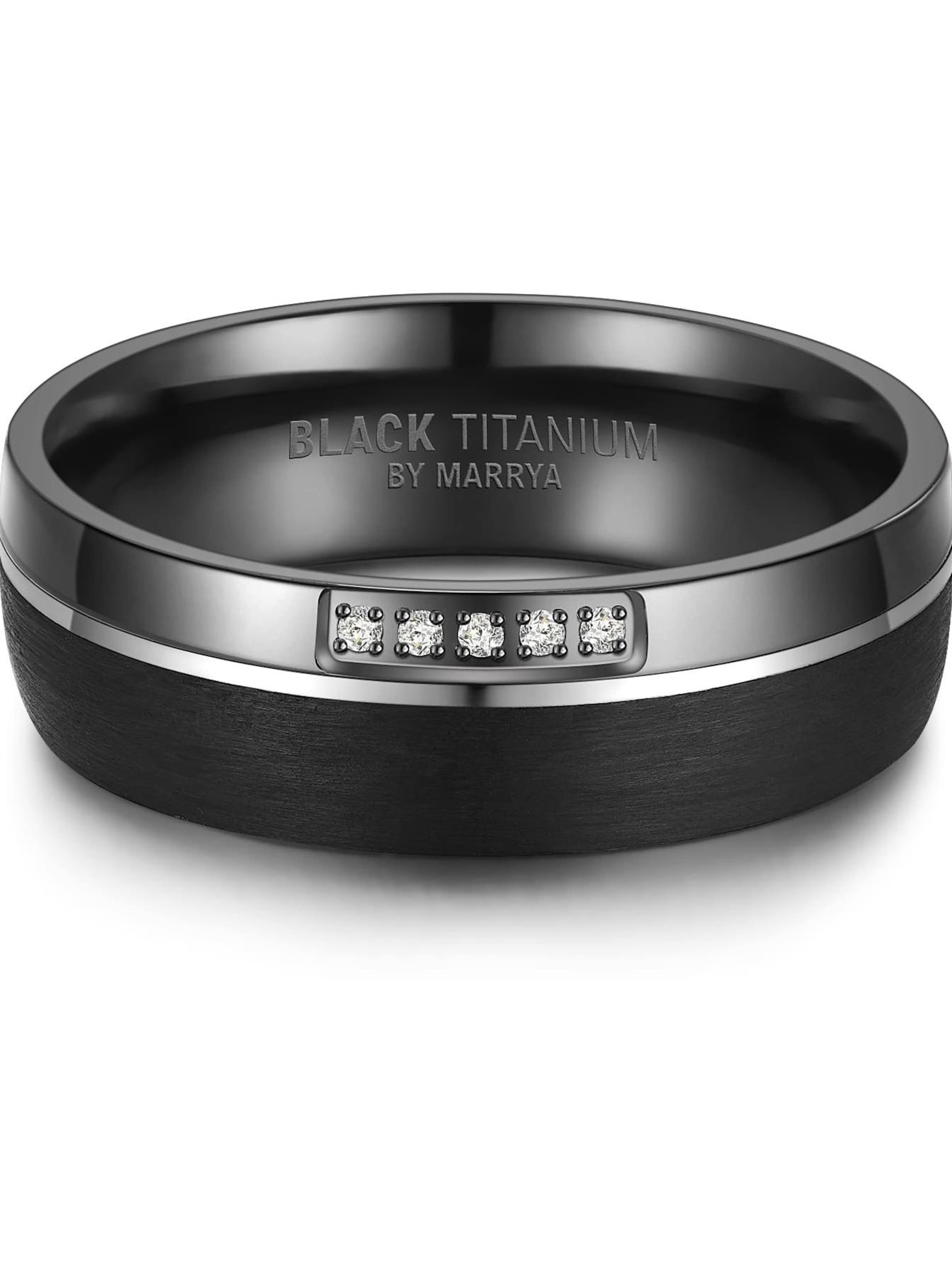 MARRYA Ring 'MARRYA Ehering BT-07 aus Black Titanium' in Black