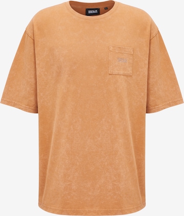 Magdeburg Los Angeles T-Shirt 'Vintage Almond' in Braun: front