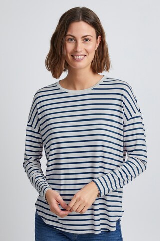 Fransa Shirt 'Fremfloral' in Blauw: voorkant
