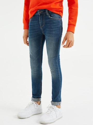 WE Fashion Skinny Jeans i blå: framsida