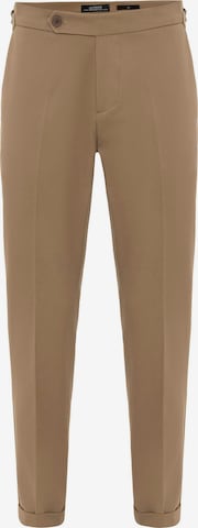 AntiochSlimfit Hlače na crtu - smeđa boja: prednji dio