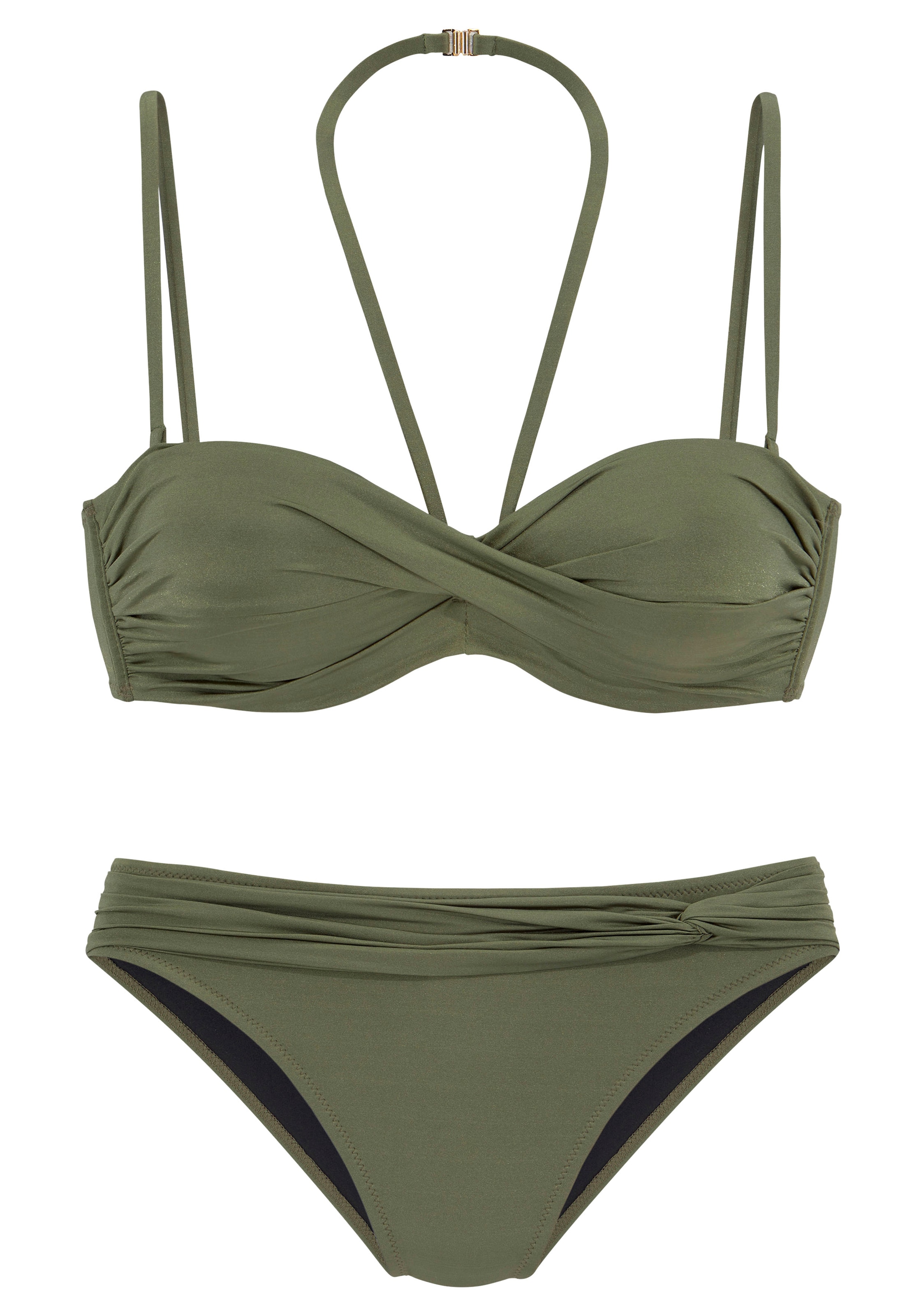 Olive green bandeau bikini sale
