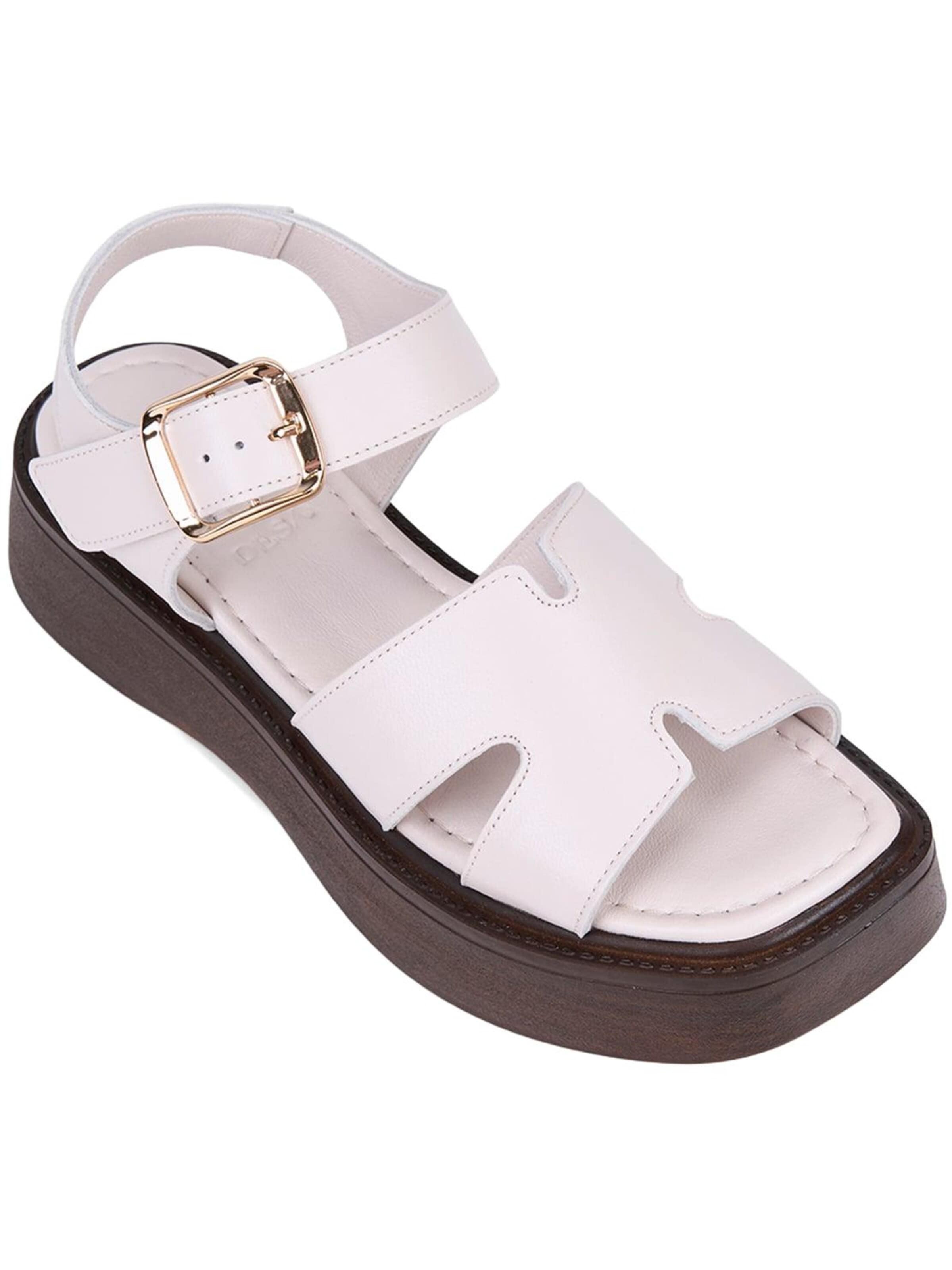 Desa Sandals 'Keilsandalen' in White: front