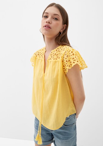 QS Blouse in Geel: voorkant