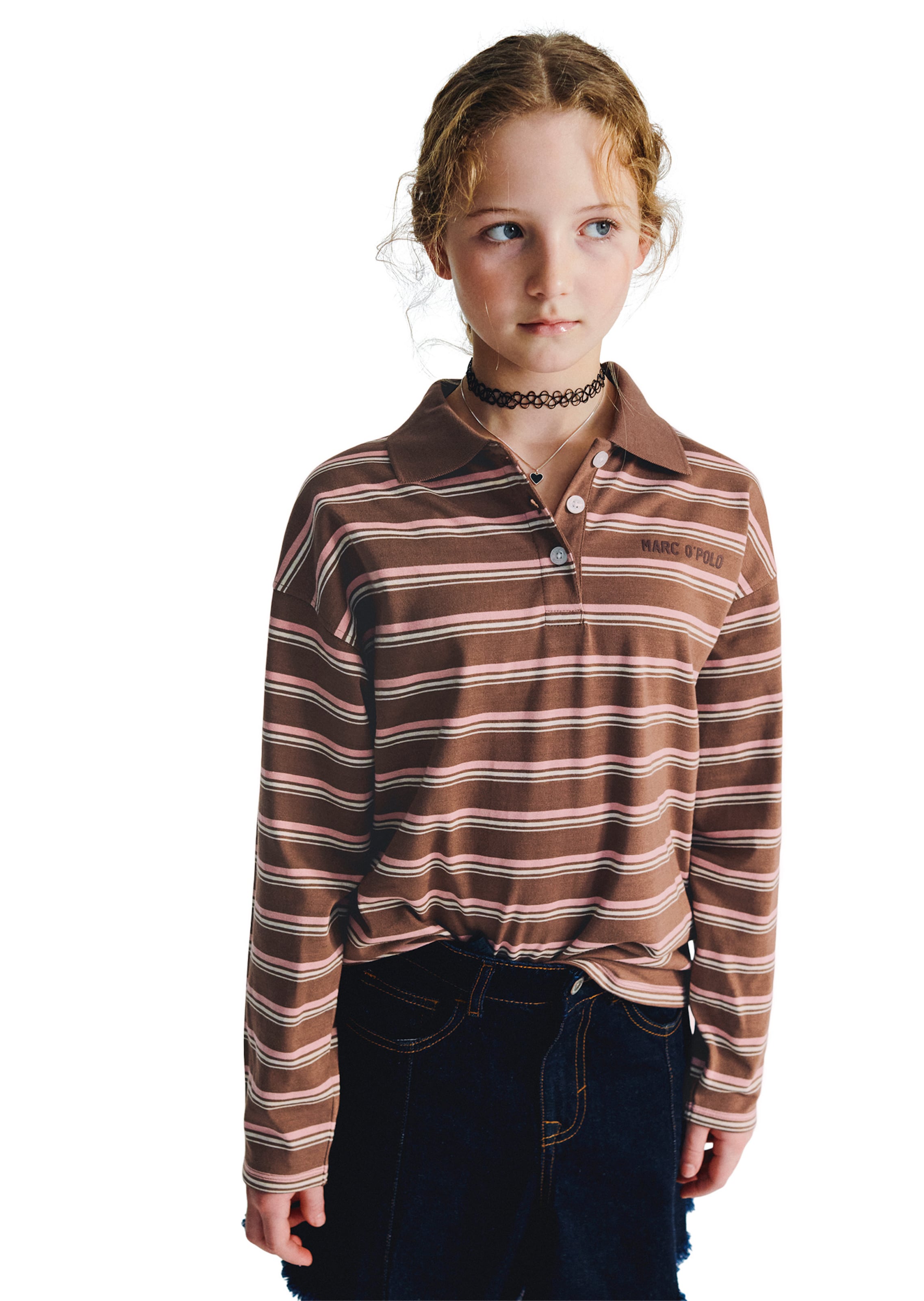 Marc O'Polo Sweatshirt in Bruin: voorkant
