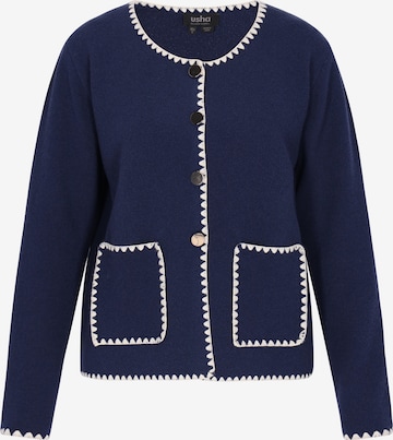 usha BLACK LABEL Gebreid vest 'Classic' in Blauw: voorkant