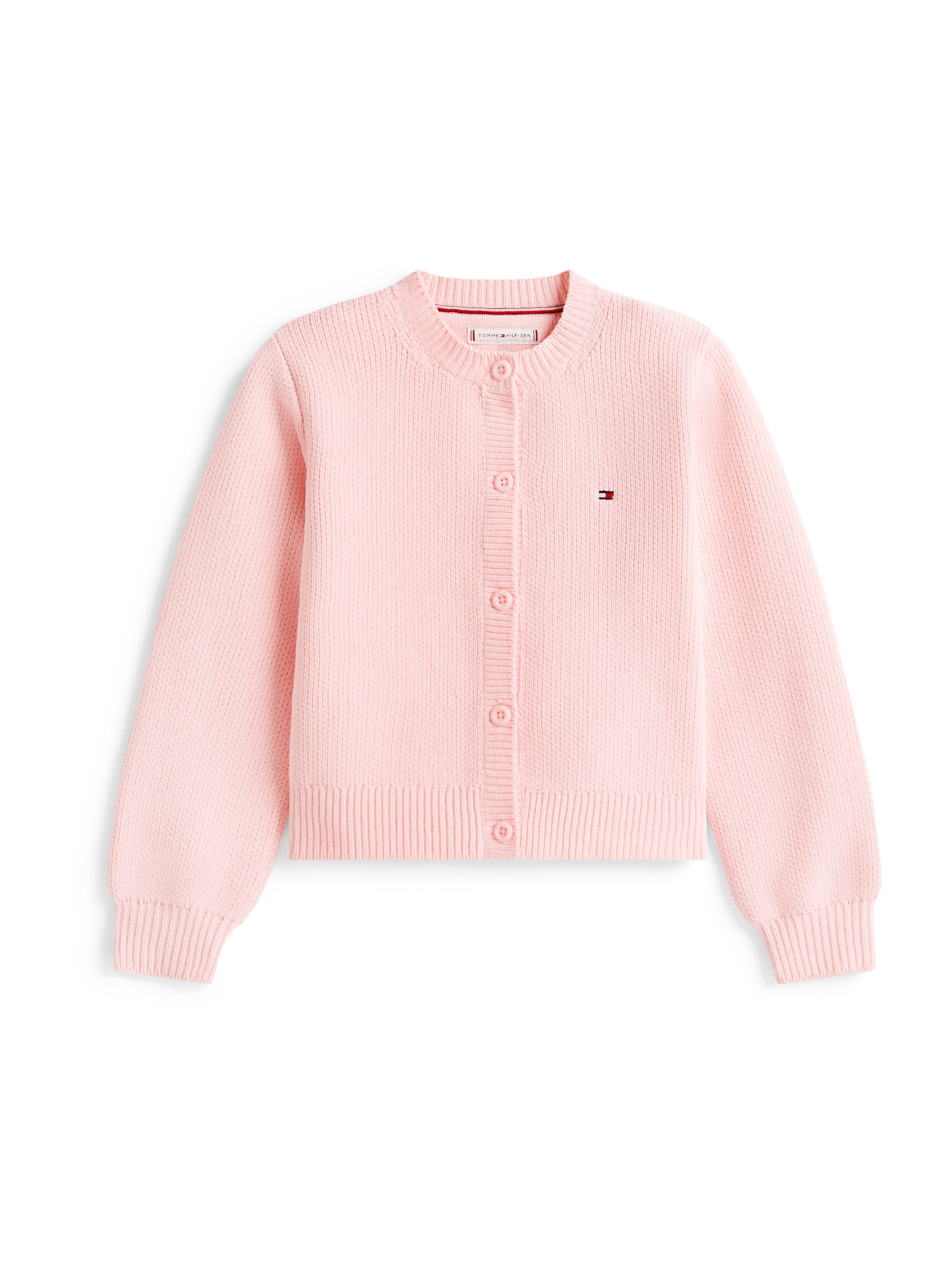 TOMMY HILFIGER Плетена жилетка 'CHENILLE' в розово: отпред