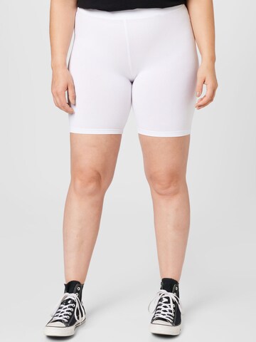 ONLY Carmakoma - Skinny Leggings 'TIME' em branco: frente