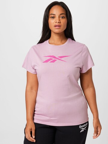 T-shirt fonctionnel Reebok en violet : devant