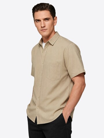 ALLTHEMEN Regular fit Button Up Shirt 'Schlicht' in Green