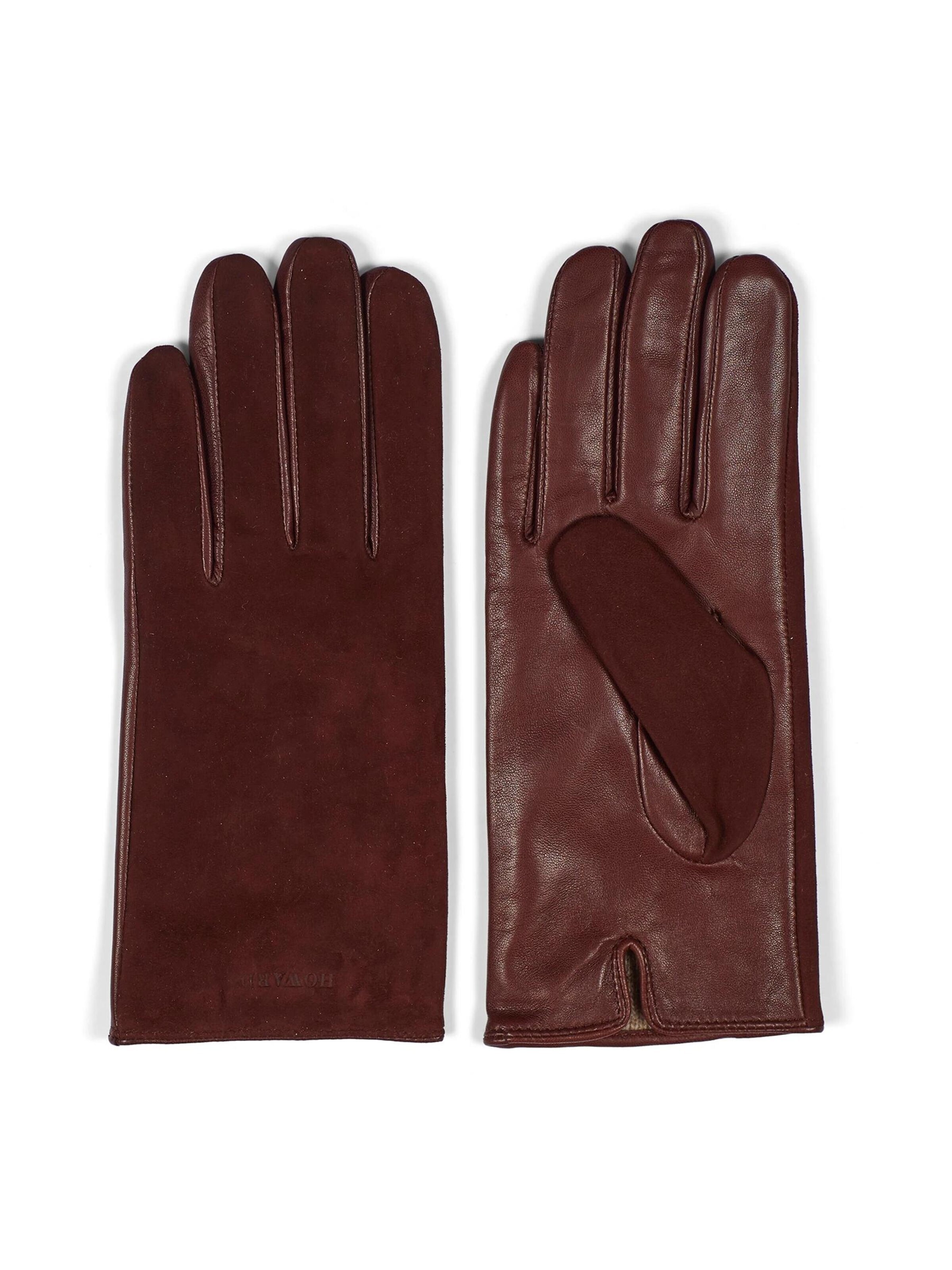 Howard London Full finger gloves 'Women's Leather Gloves Luna Brown' in Brown: front