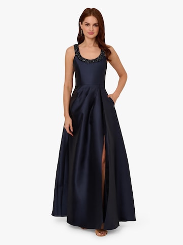 Adrianna Papell Evening dress 'Beaded Mikado Gown' in Blue: front