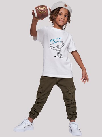 T-Shirt 'Fido Dido Points Normal Is Boring' F4NT4STIC en blanc