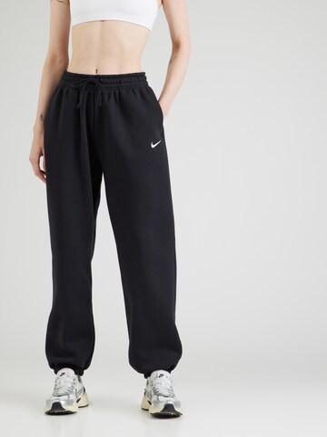 Nike Sportswear Ozke Hlače 'Phoenix' | črna barva: sprednja stran