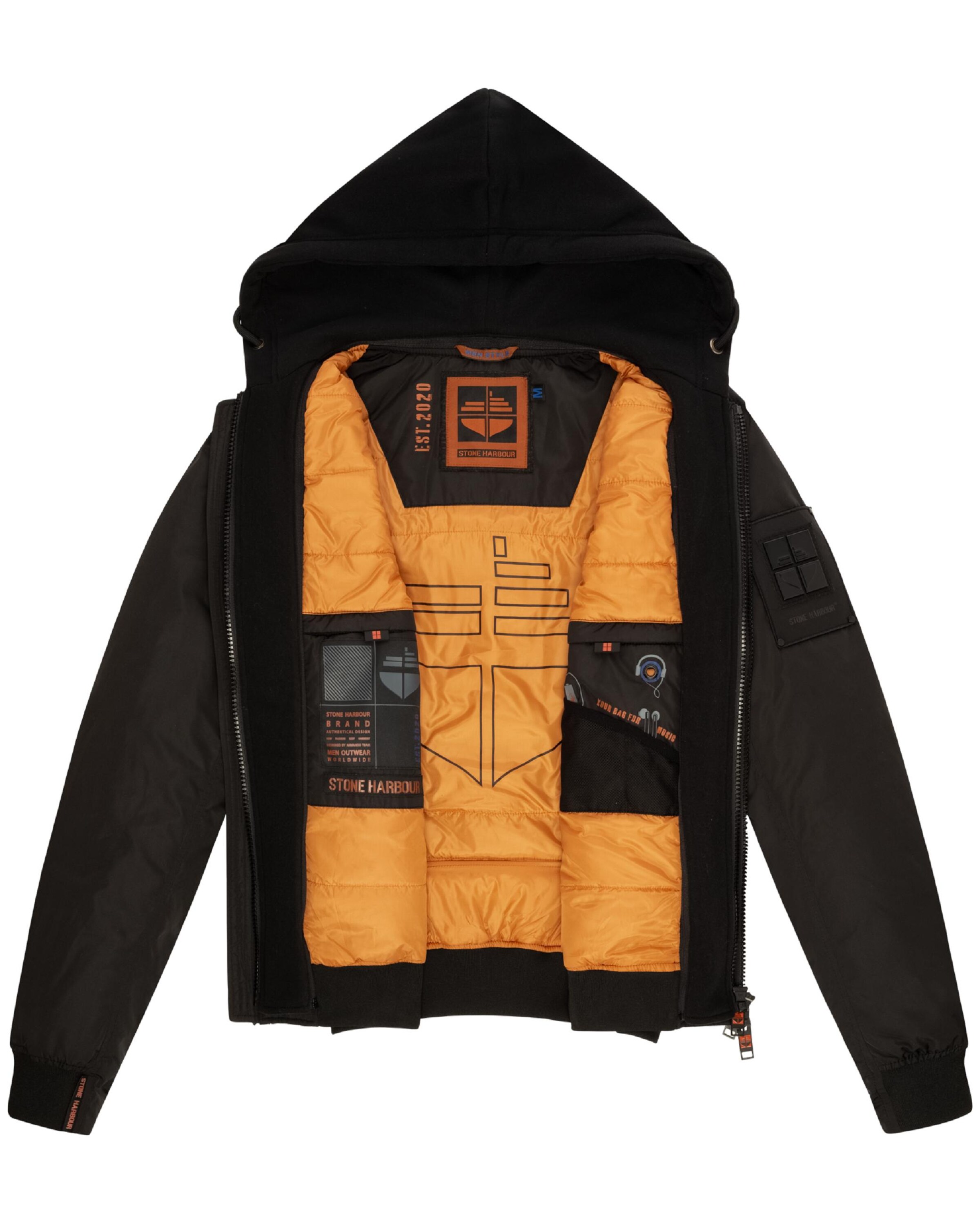 STONE HARBOUR Φθινοπωρινό και ανοιξιάτικο μπουφάν 'Hoobo' σε μαύρο