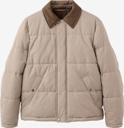 MANGO MAN Talvitakki 'Beard' värissä ecru / suklaa, Tuotenäkymä