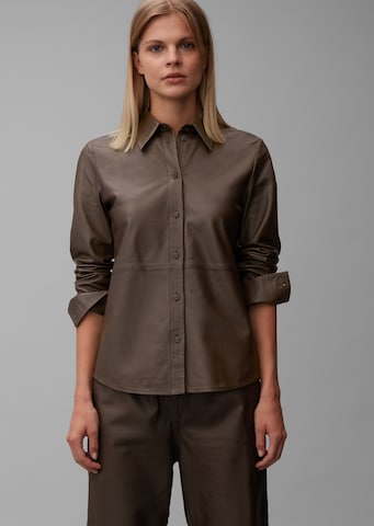 Marc O'Polo Blouse in Bruin: voorkant