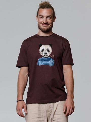 Maglietta 'Panda' di Watapparel in rosso: frontale