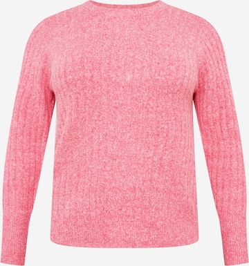 PIECES Curve Sweater 'NOVA' in Pink: front