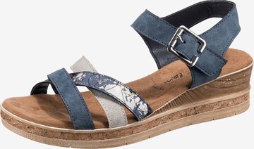 JANE KLAIN Strap Sandals in Blue: front