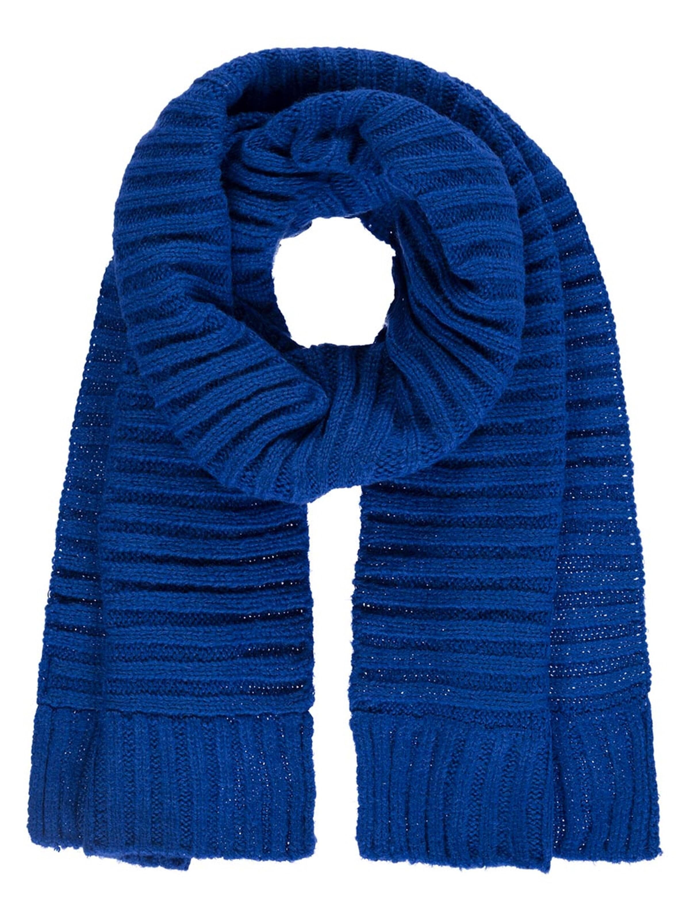 Passigatti Wrap 'Wolliger Strickschal gerippt' in Blue: front