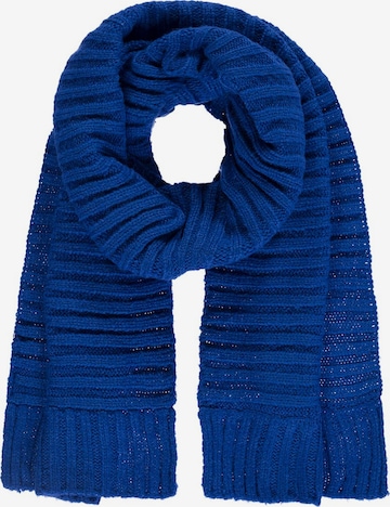 Passigatti Wrap 'Wolliger Strickschal gerippt' in Blue: front