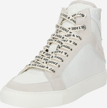 Baskets hautes 'FLASH WRINKLE' Zadig & Voltaire en blanc : devant