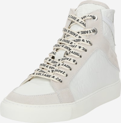 Zadig & Voltaire Baskets hautes 'FLASH WRINKLE' en beige / blanc, Vue avec produit