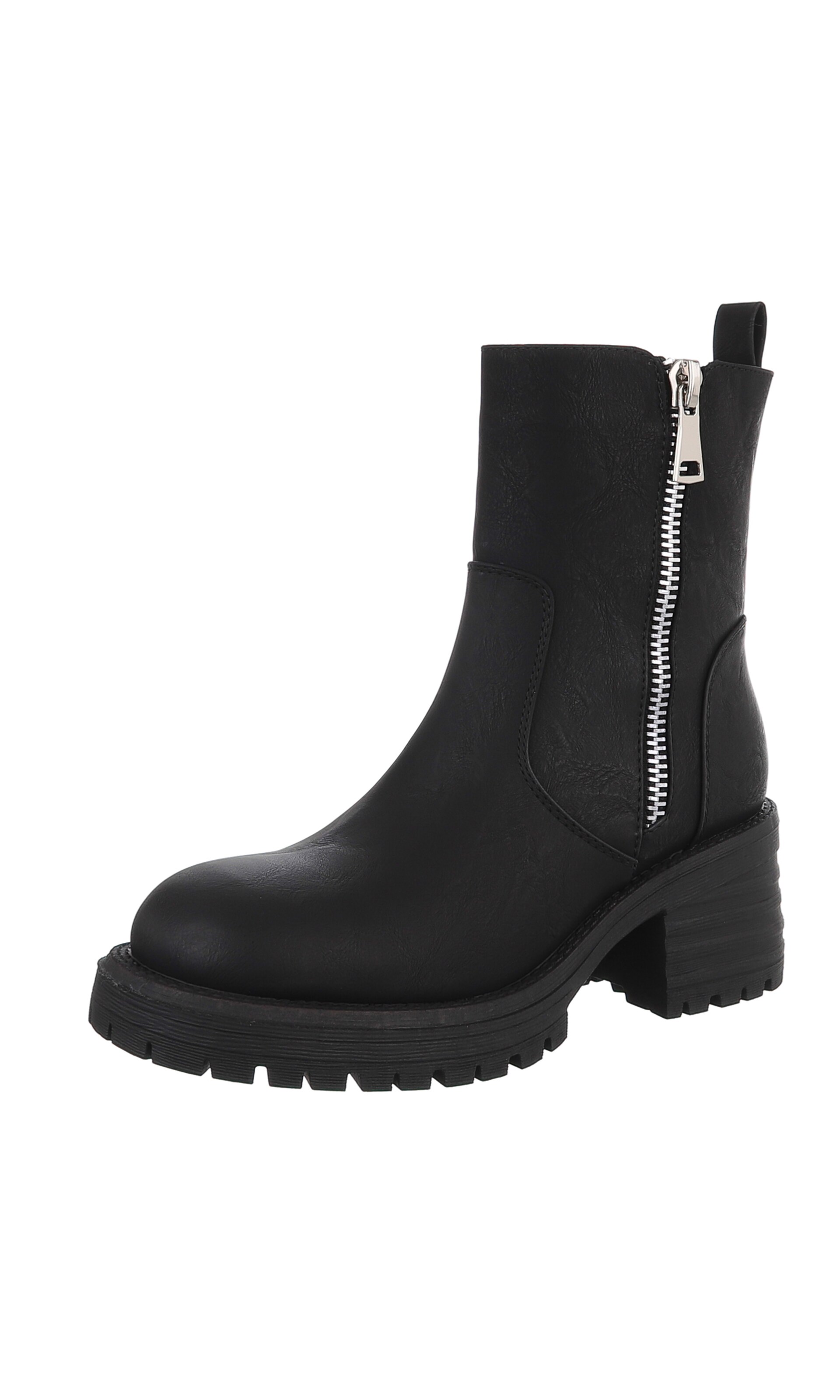 Ital-Design Stiefelette in Schwarz: Vorderseite