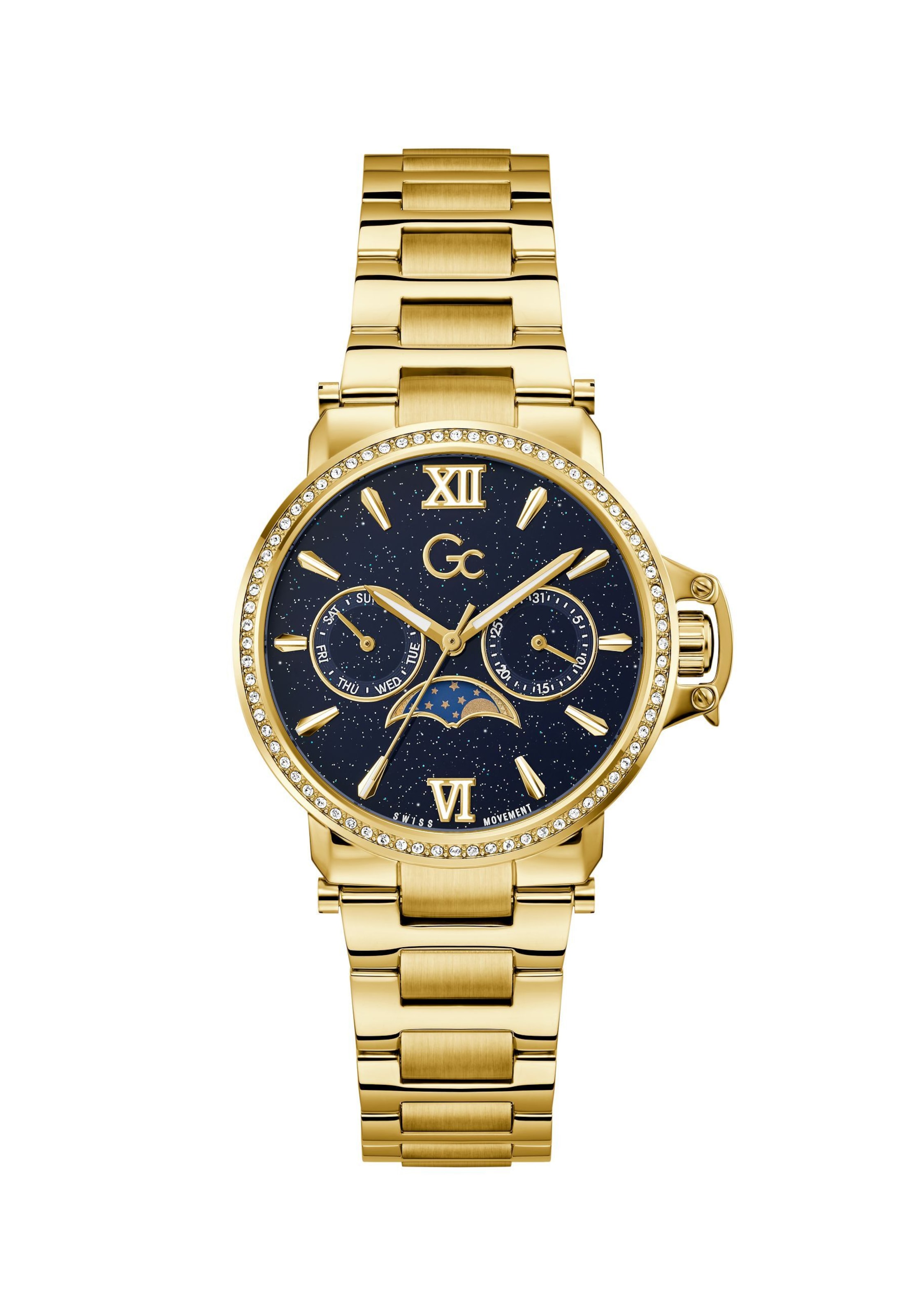 Gc Analoguhr in Gold: Vorderseite