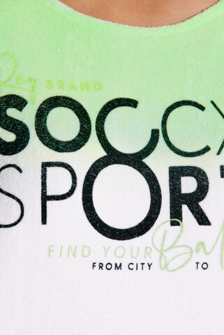 Soccx Frottee-Shirt mit Dip-Dye-Effekt in Grün