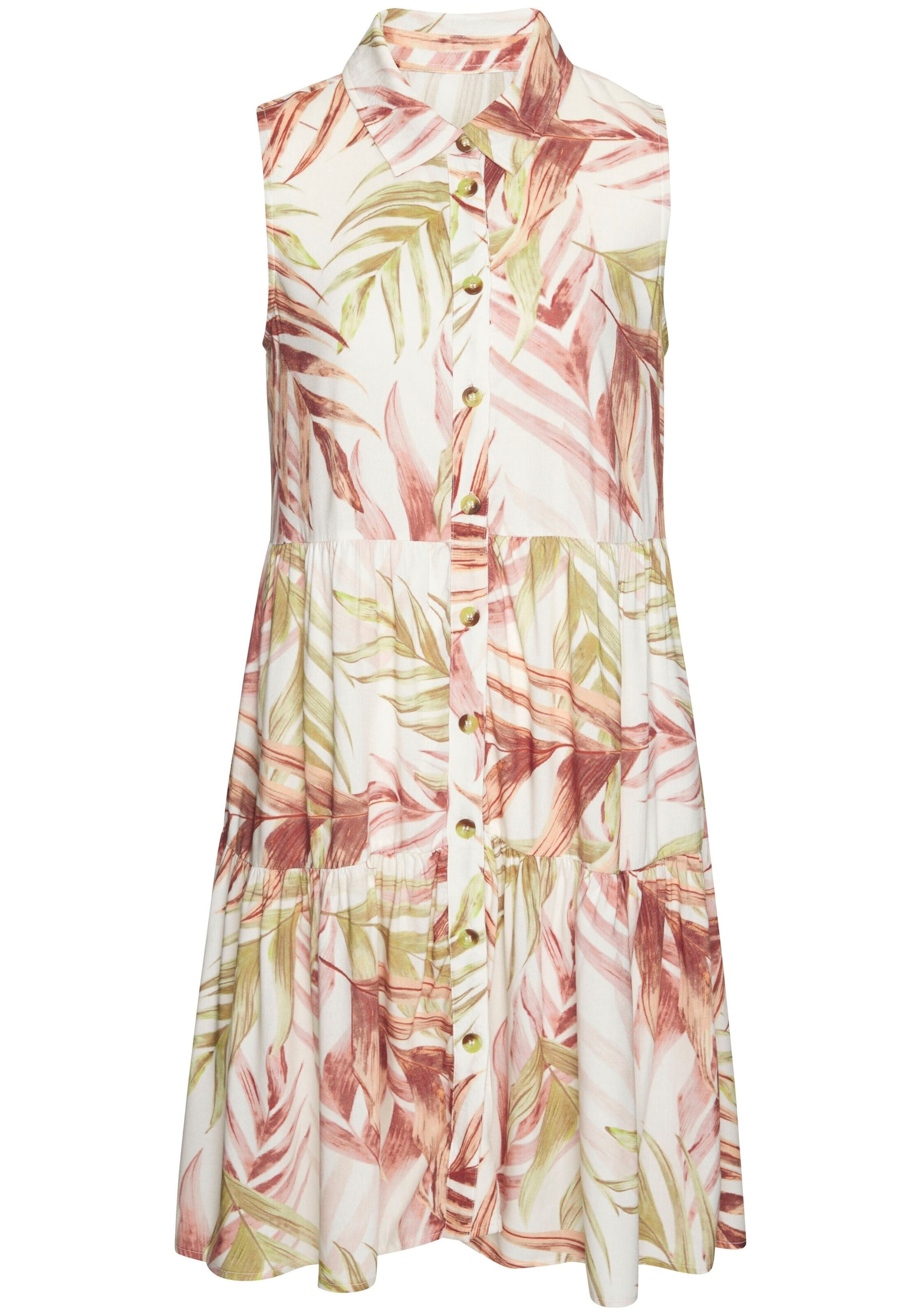 LASCANA - Vestido camisero en beige: frente