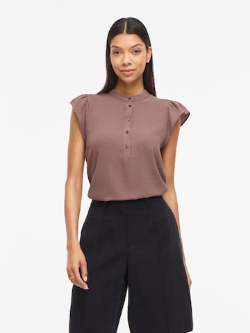 Chemisier 'VIRella' VILA en marron : devant