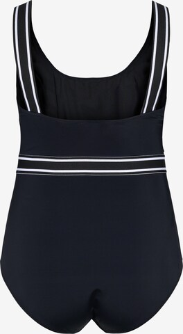 Swim by Zizzi T-shirt Swimsuit 'SEMS' in Black